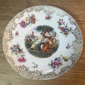 VICTORIA China Czechoslovakia Antique Greek Scene Porcelain Plate Can Hang 9.75”